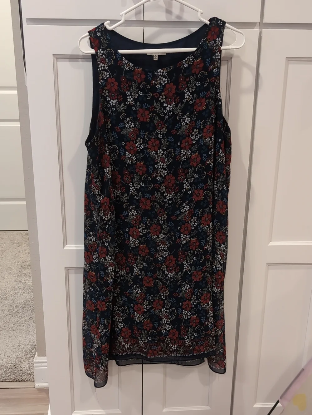 Max Studio Navy Dress with Floral Print